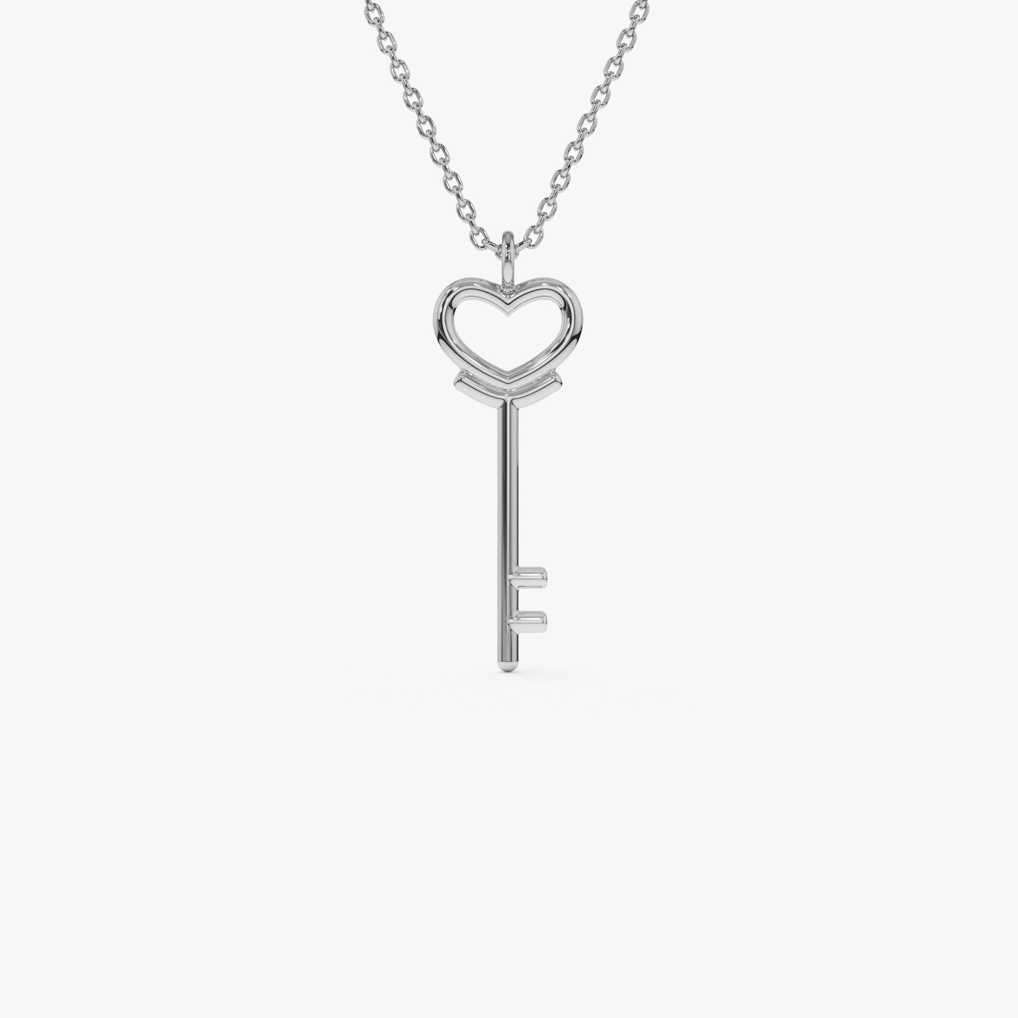 OBFJ0937 - 14K Heart Key Necklace 7