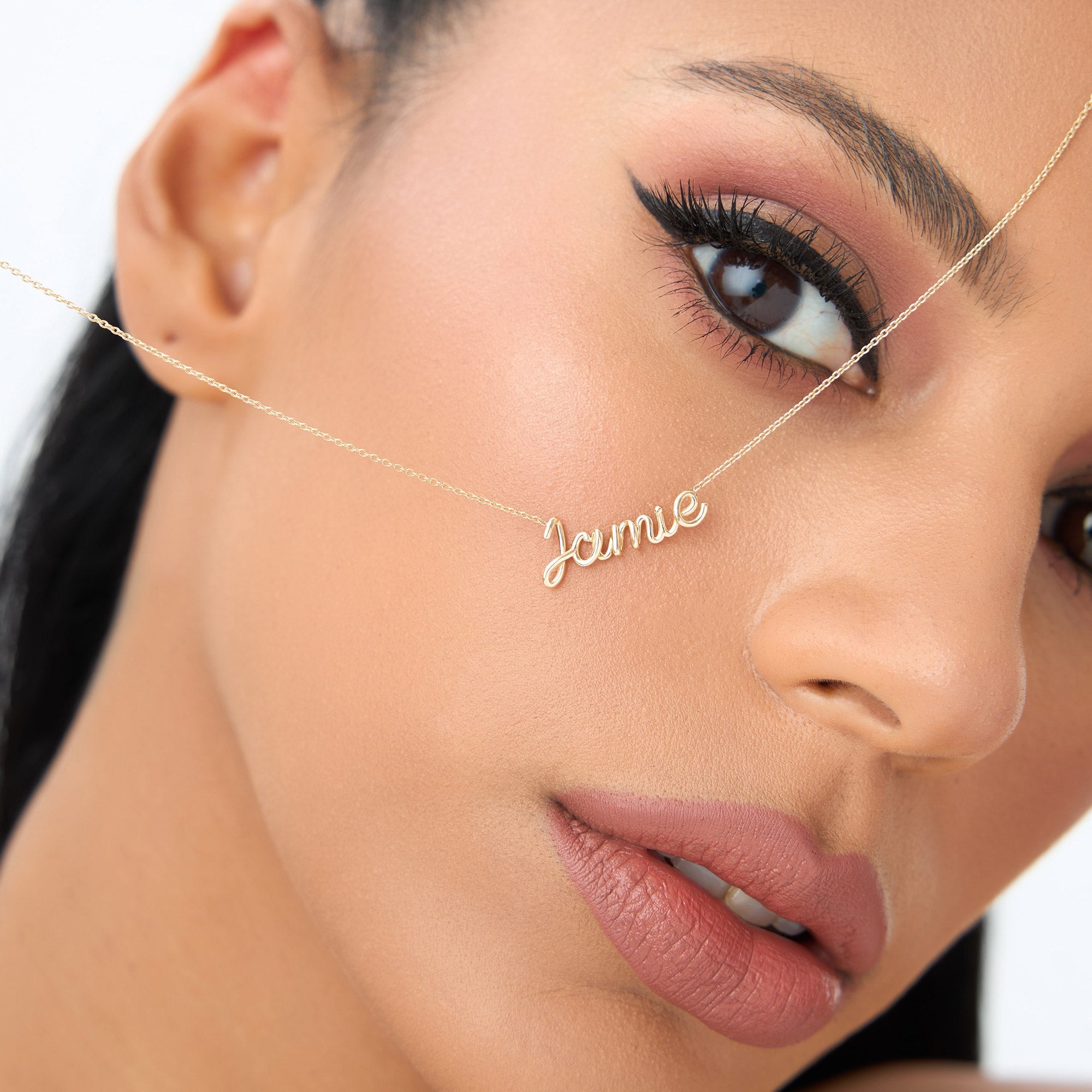 OBFJ0750 - 14K Wire Script Custom Name Necklace 2