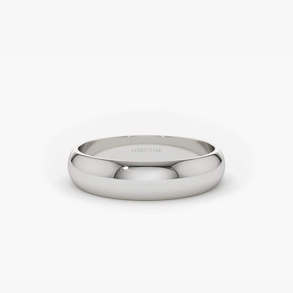 OBFJ1942 - 14k Classic Dome 4MM Unisex Wedding Ring 6