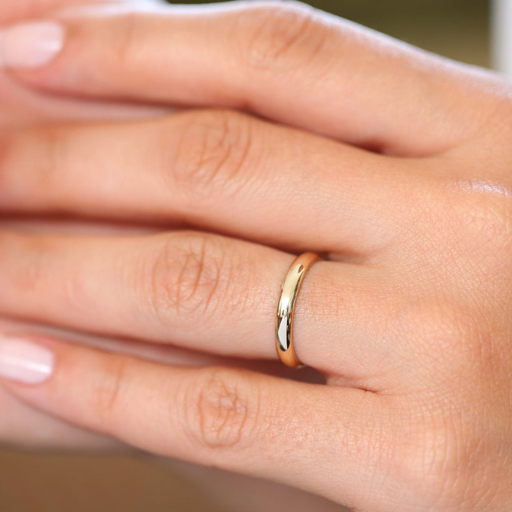 OBFJ1909 - 14k 3MM Classic Dome Unisex Wedding Ring 2