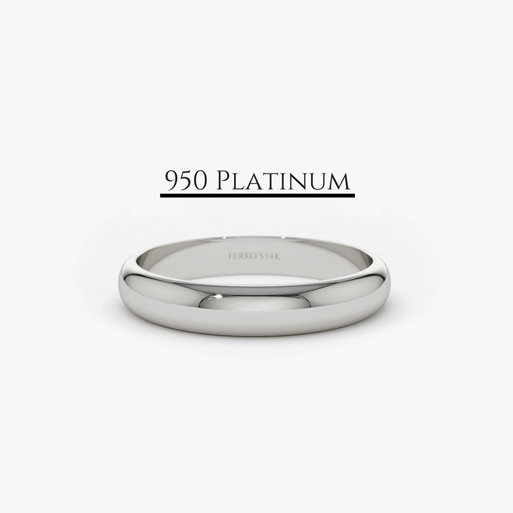 OBFJ2105 - Platinum 3MM Dome Wedding Band 1