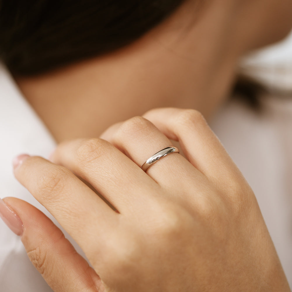 OBFJ2105 - Platinum 3MM Dome Wedding Band 2