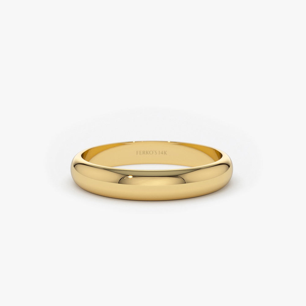 OBFJ1909 - 14k 3MM Classic Dome Unisex Wedding Ring 1