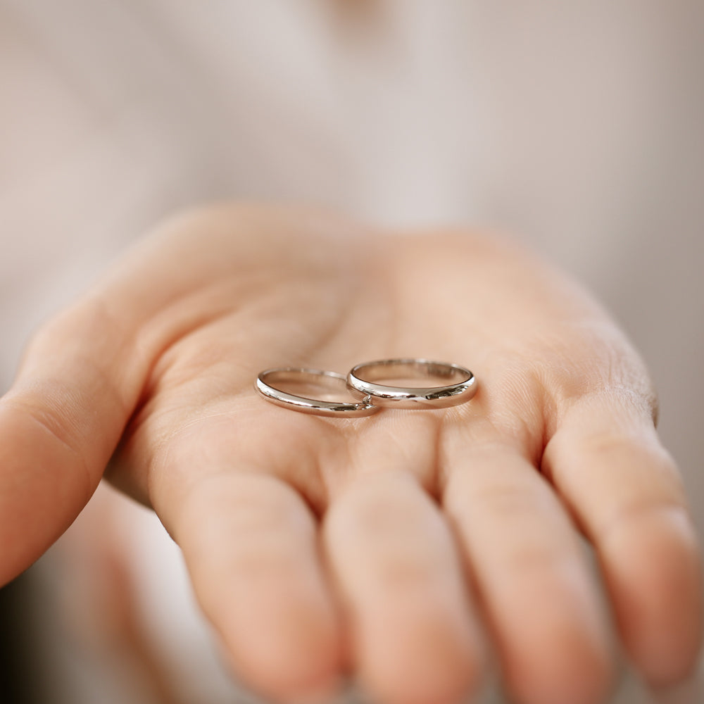 OBFJ2104 - Platinum 2MM Dome Wedding Band 5