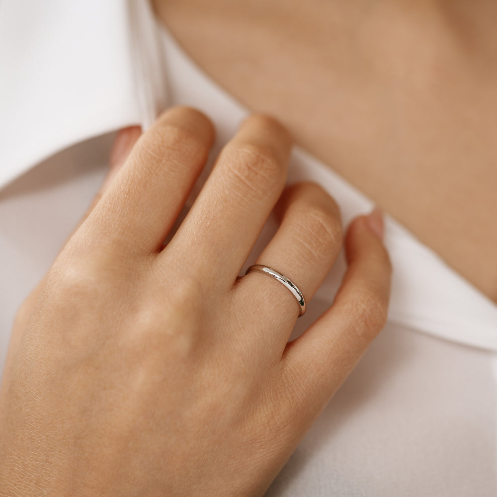 OBFJ2104 - Platinum 2MM Dome Wedding Band 3