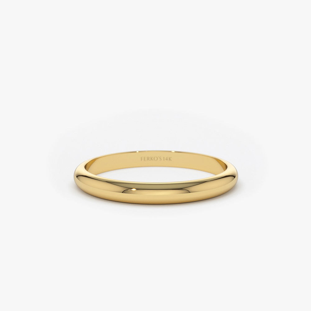 OBFJ1945 - 14k Classic Dome 2MM Band 1