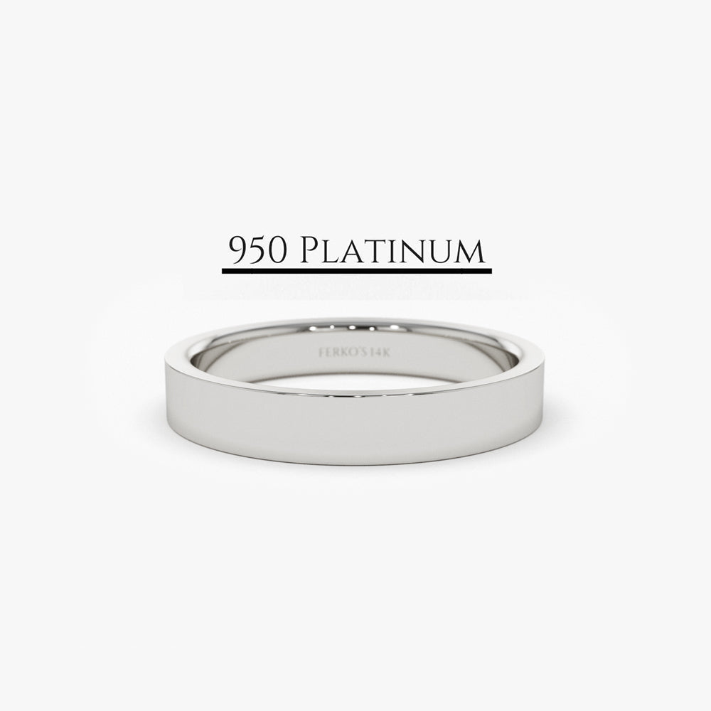OBFJ2106 - Platinum 3MM Flat Wedding Band 1