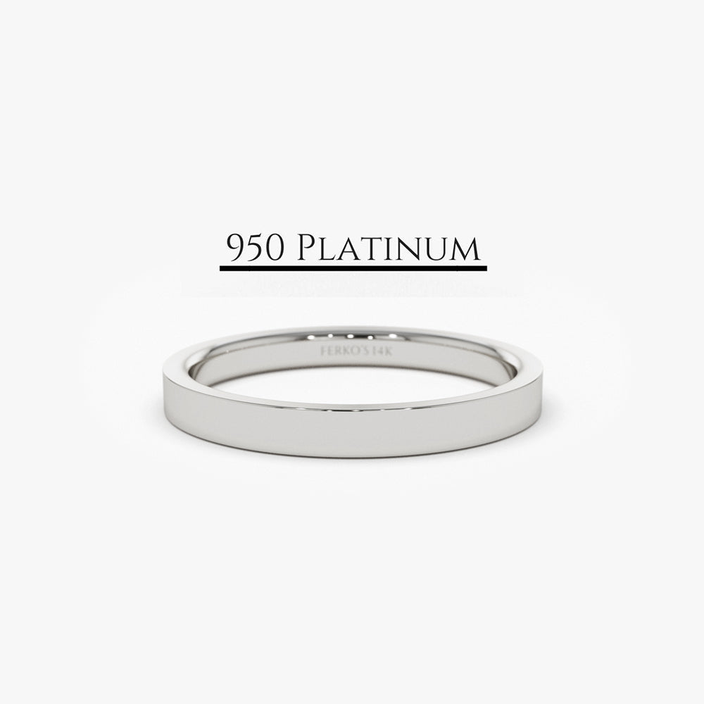 OBFJ2107 - Platinum 2MM Flat Wedding Band 1