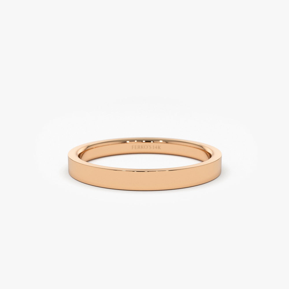 OBFJ1943 - 14k Flat 2MM wedding band 5