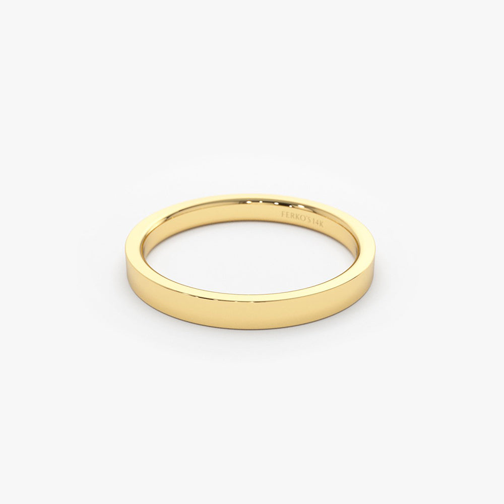 OBFJ1943 - 14k Flat 2MM wedding band 7