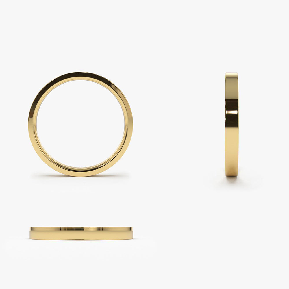 OBFJ1943 - 14k Flat 2MM wedding band 8