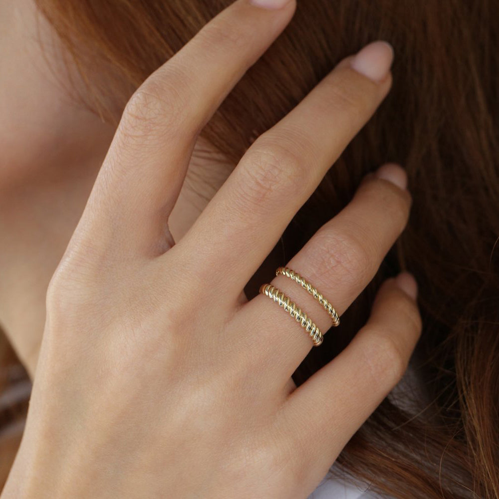 OBFJ2031 - 14K 2MM Twisted Rope Ring 2