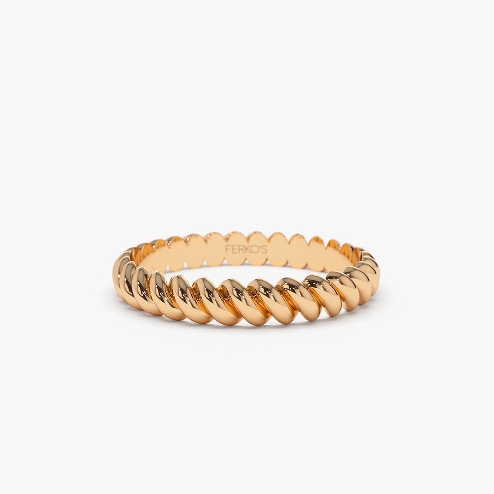 OBFJ2032 - 14K 3MM Twisted Rope Ring 8