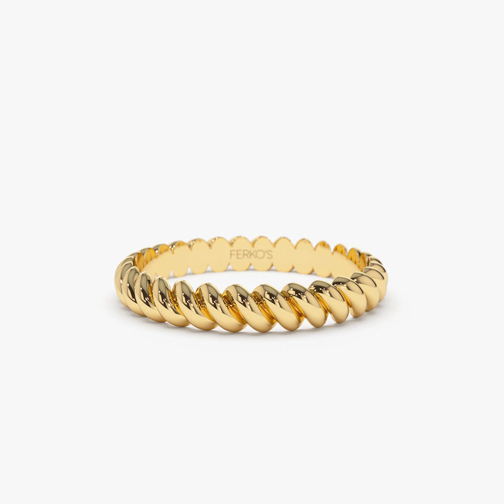 OBFJ2032 - 14K 3MM Twisted Rope Ring 1