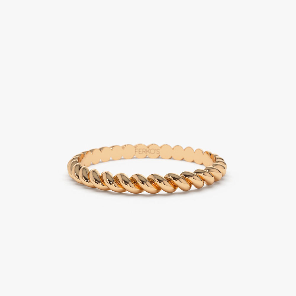 OBFJ2031 - 14K 2MM Twisted Rope Ring 8