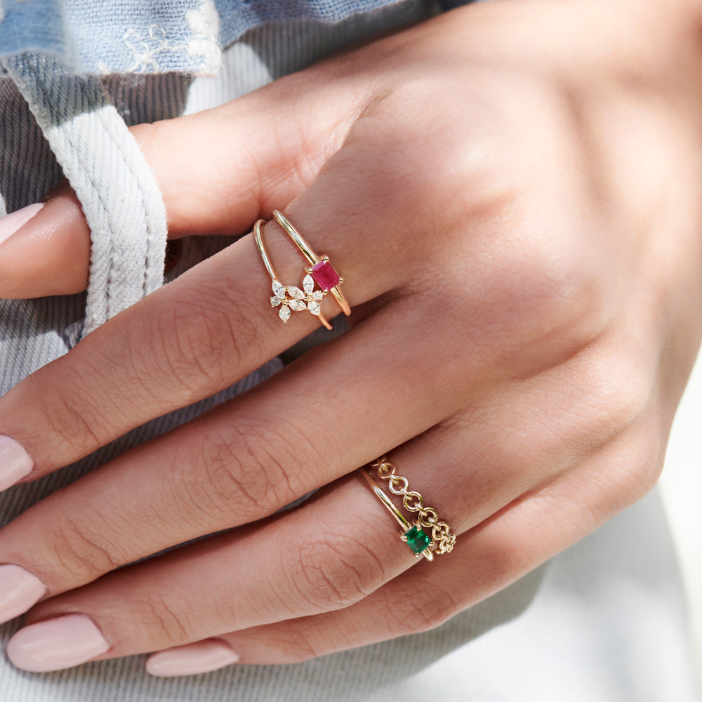 OBFJ2272 - 14K Gold Stackable Dainty Ring 5