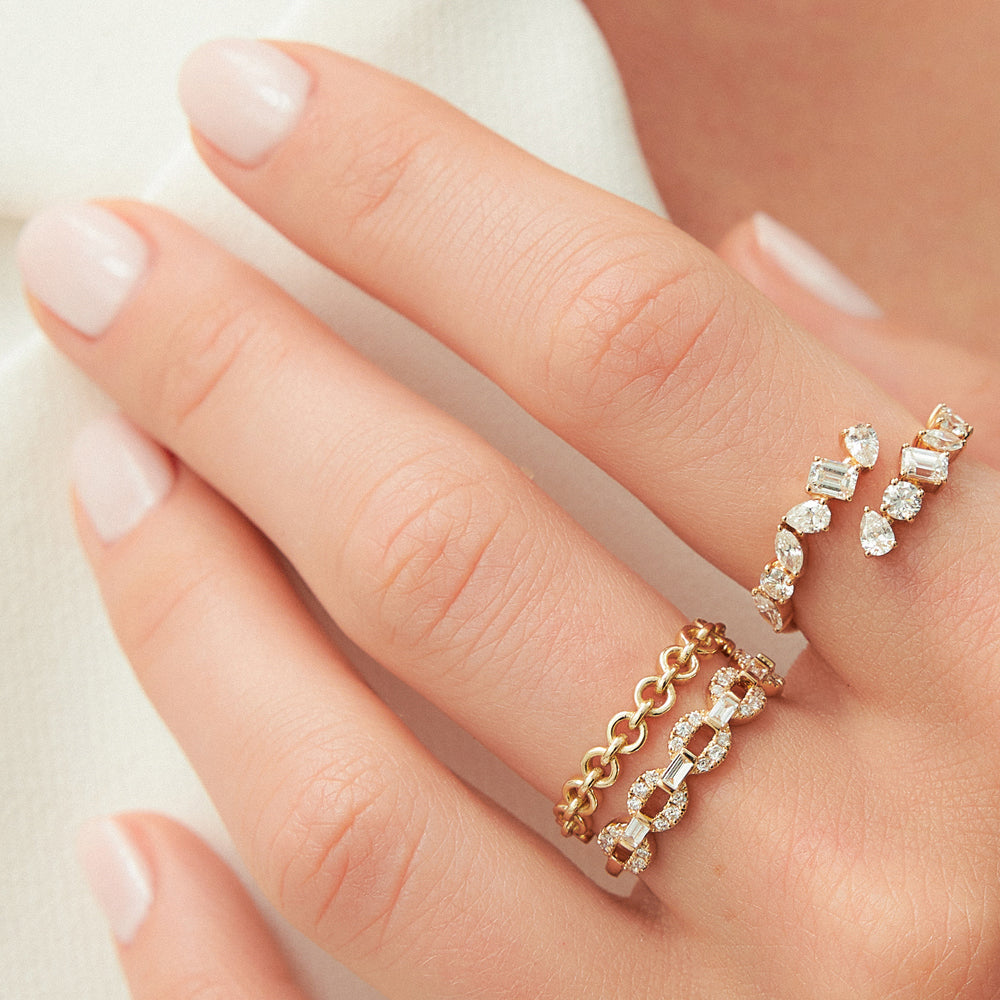 OBFJ2272 - 14K Gold Stackable Dainty Ring 2