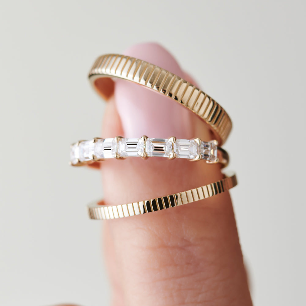 OBFJ2252 - 1.5MM Ribbed Ring in 14k Gold 3
