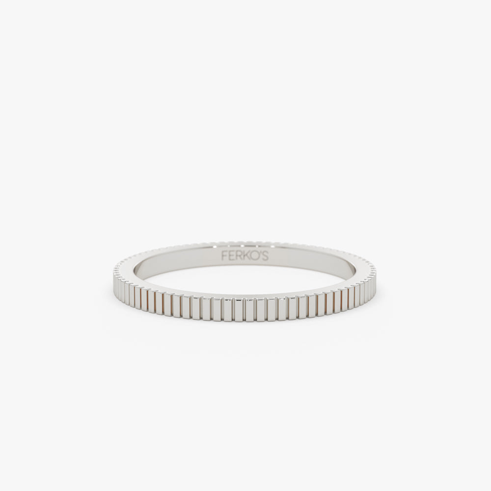 OBFJ2252 - 1.5MM Ribbed Ring in 14k Gold 6