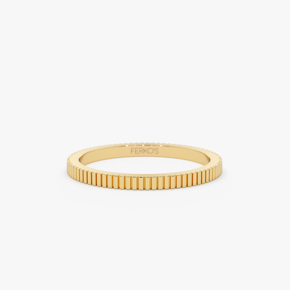 OBFJ2252 - 1.5MM Ribbed Ring in 14k Gold 1