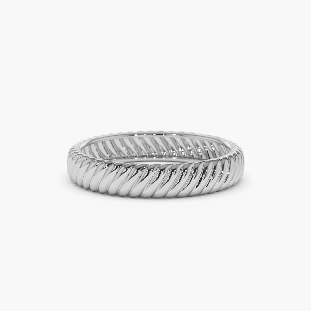 OBFJ0934 - 14k Solid Dome Croissant Ring 5