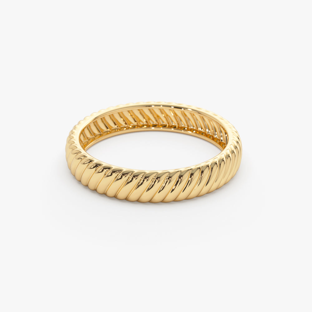 OBFJ0934 - 14k Solid Dome Croissant Ring 6