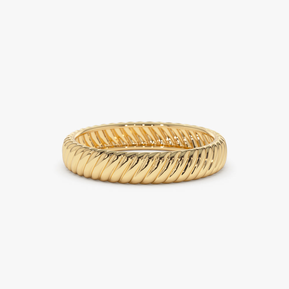 OBFJ0934 - 14k Solid Dome Croissant Ring 1
