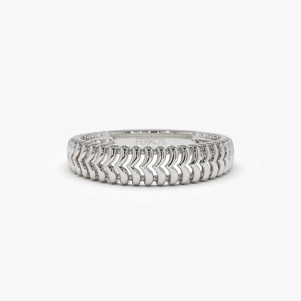 OBFJ1490 - 14k Unique Statement Stacking Gold Ring 6