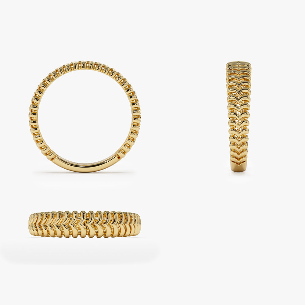 OBFJ1490 - 14k Unique Statement Stacking Gold Ring 8
