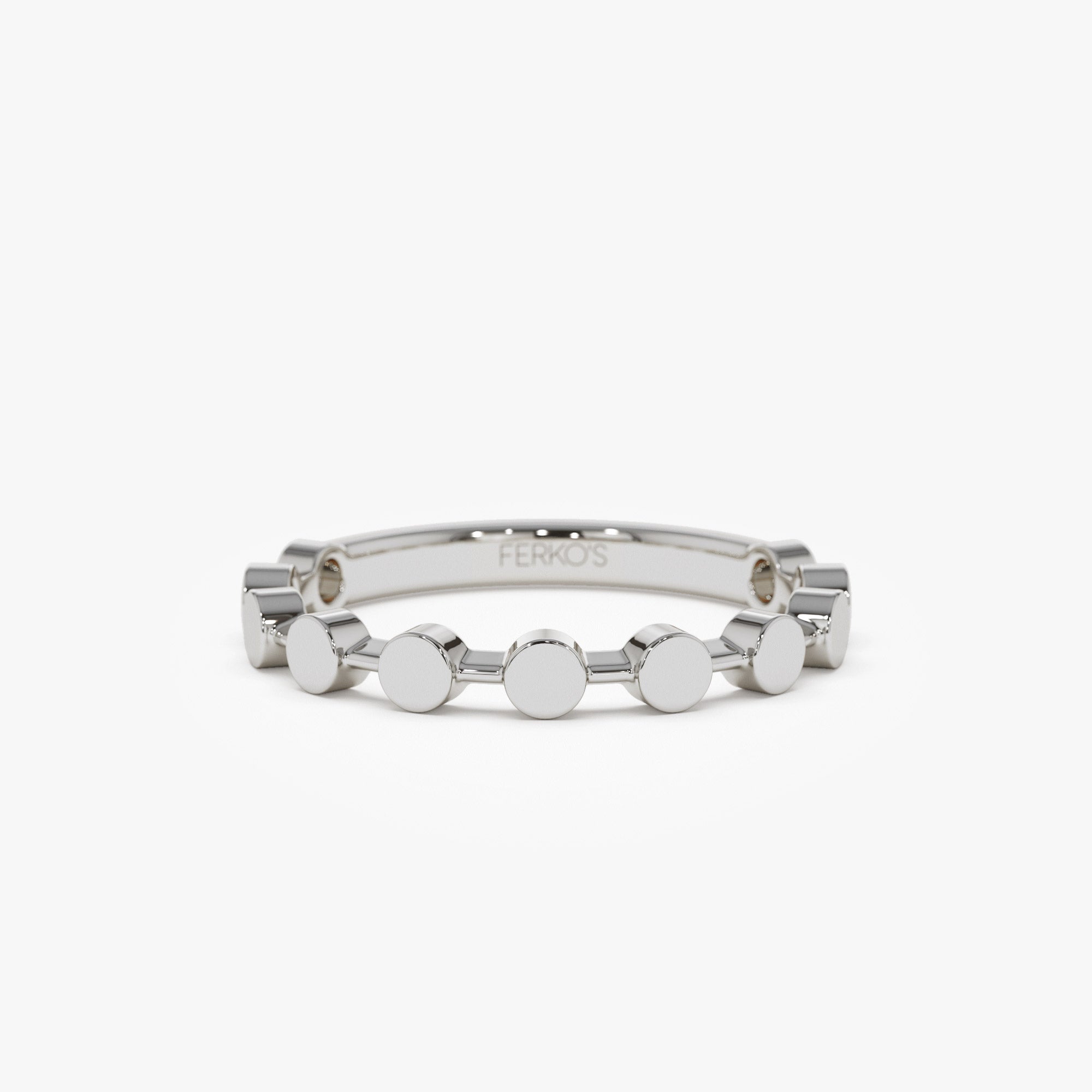 OBFJ1269 - 14K Tiny Round Stackable Ring For Women 6