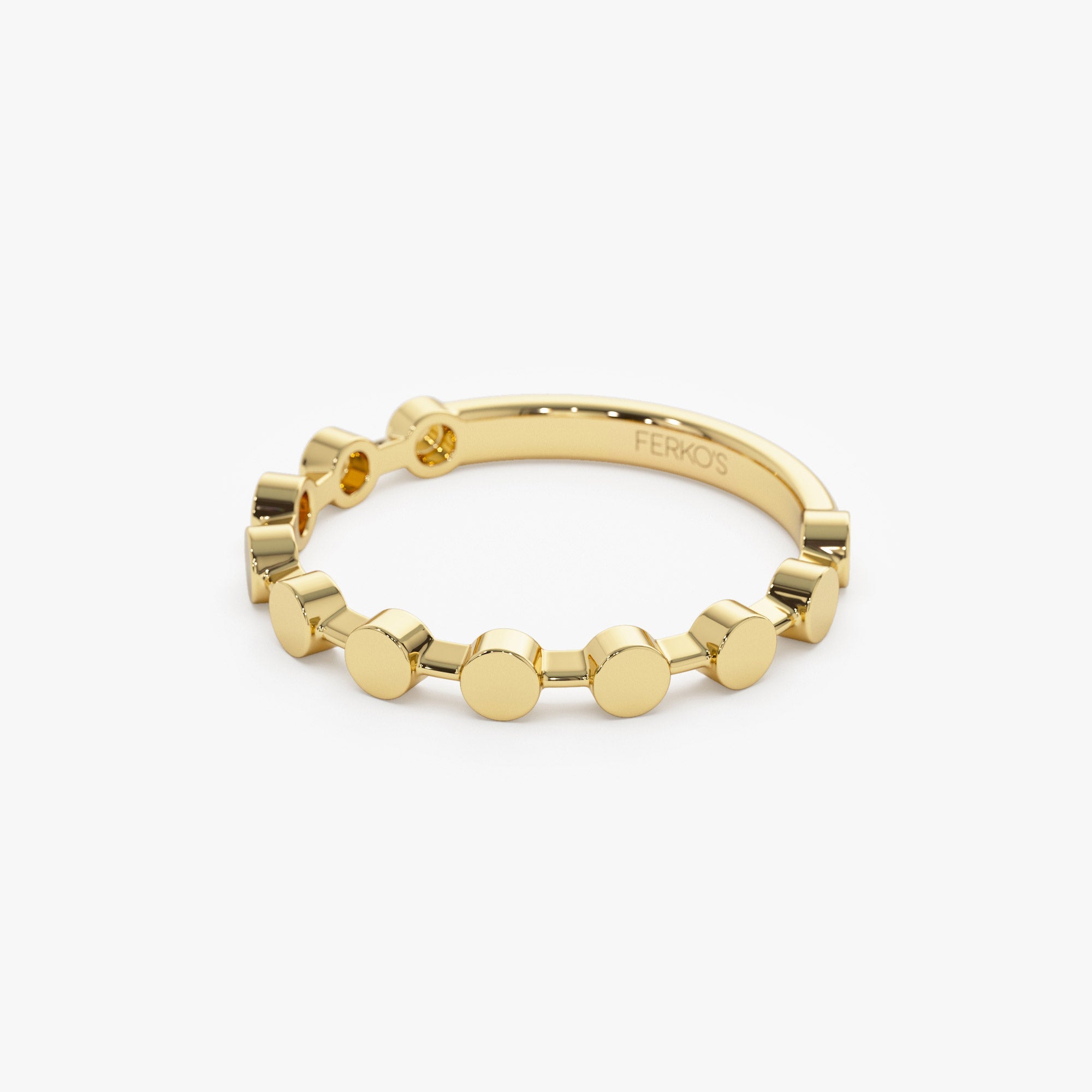 OBFJ1269 - 14K Tiny Round Stackable Ring For Women 7