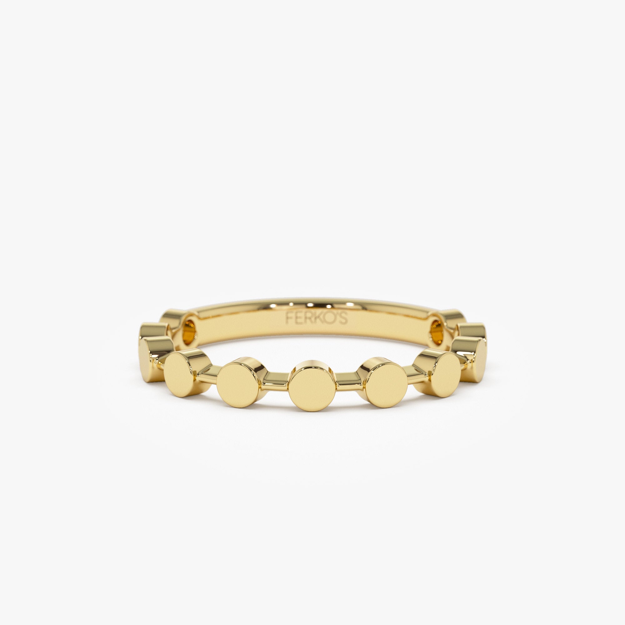 OBFJ1269 - 14K Tiny Round Stackable Ring For Women 1