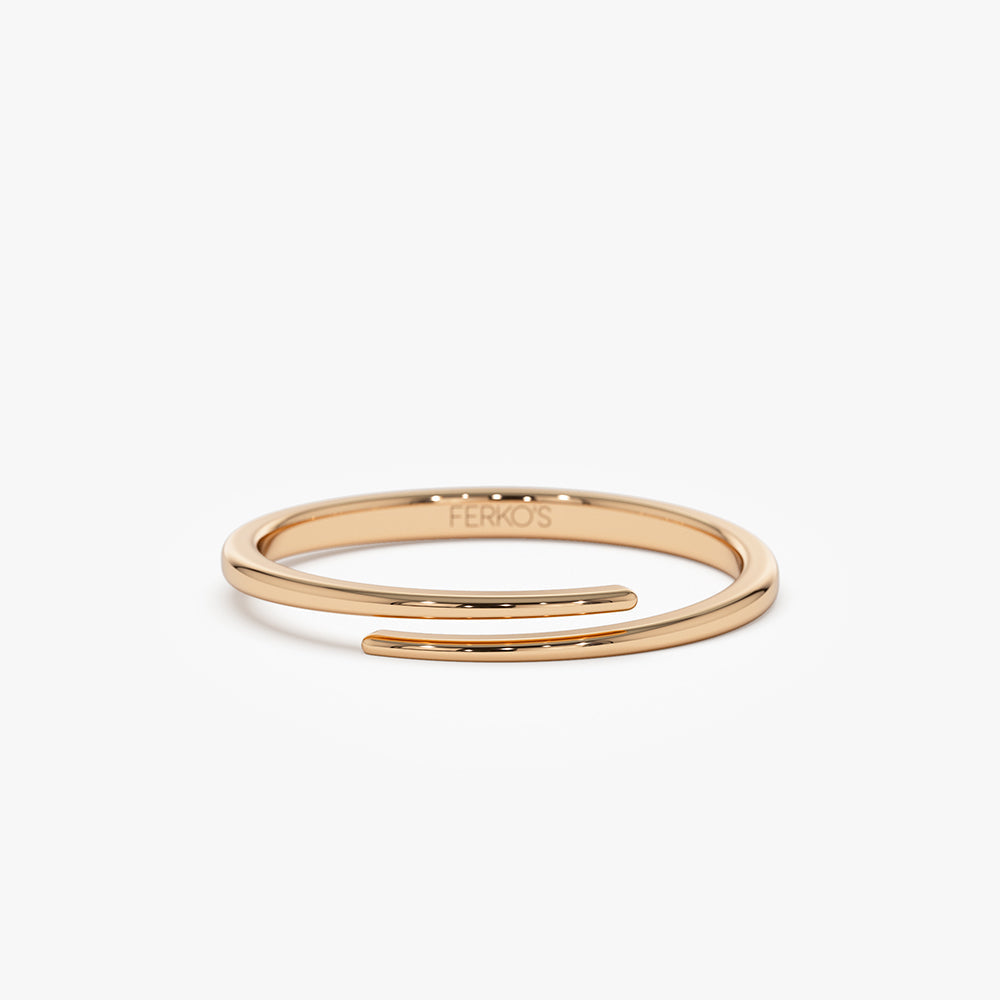 OBFJ1445 - 14k Gold Stacking Criss Cross Ring 5