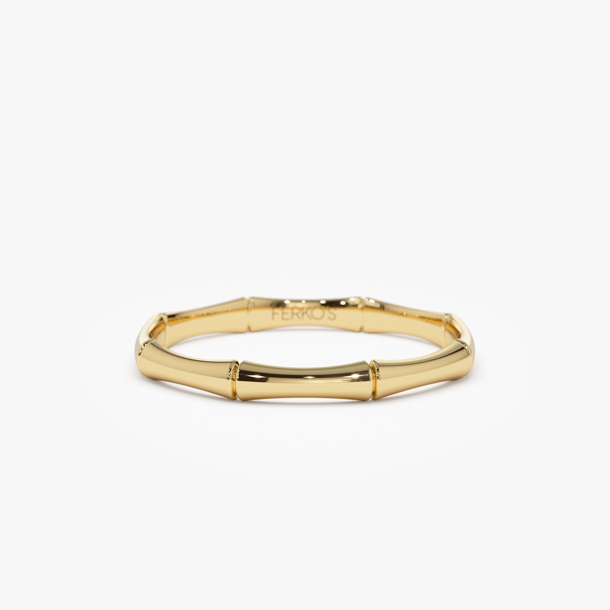 OBFJ1346 - 14k Dainty Minimal Bamboo Gold Ring 1
