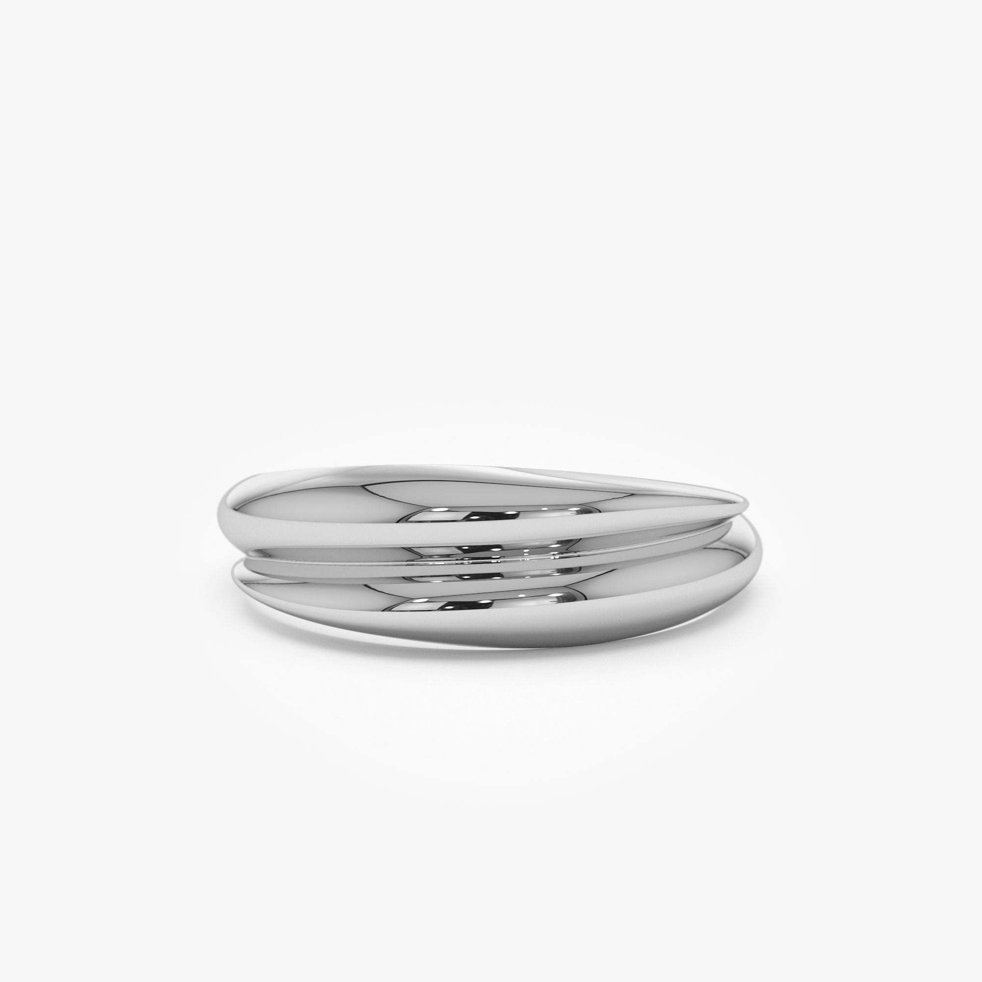 OBFJ1256 - 14k Dome Dual Band Stackable Statement Ring 8