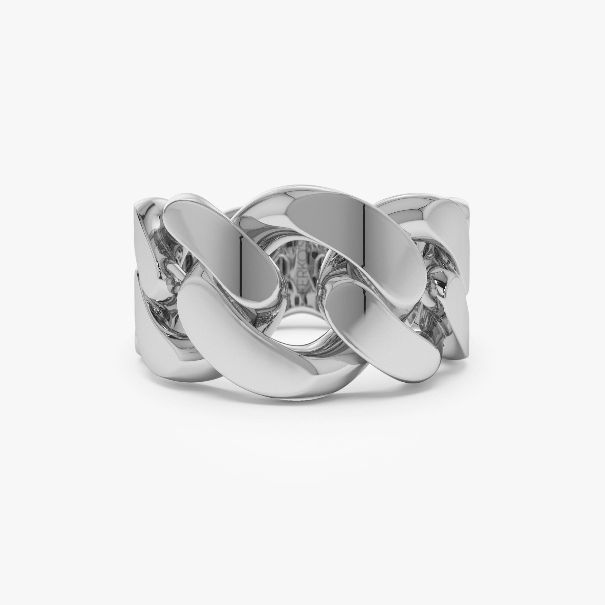 OBFJ1367 - 14k Chunky Cuban Curb Chain Link Ring 8