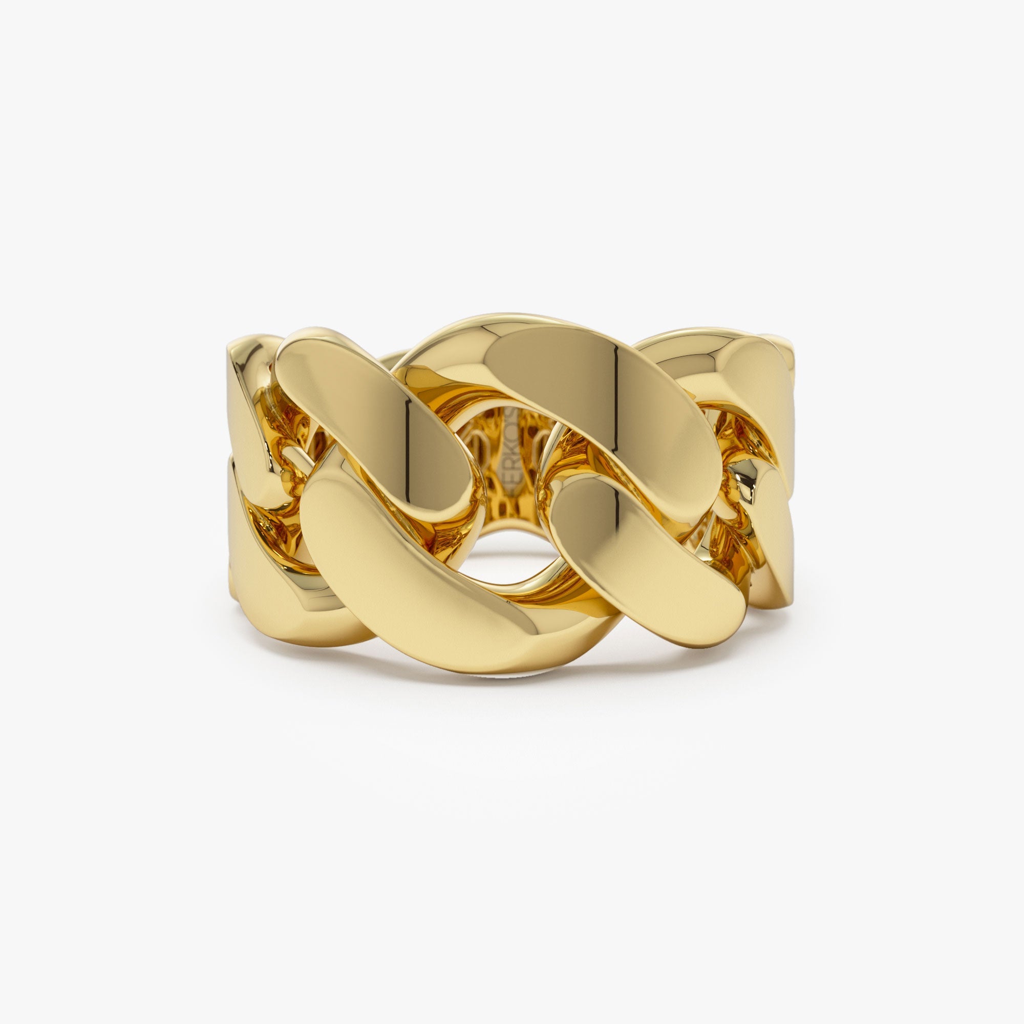 OBFJ1367 - 14k Chunky Cuban Curb Chain Link Ring 1