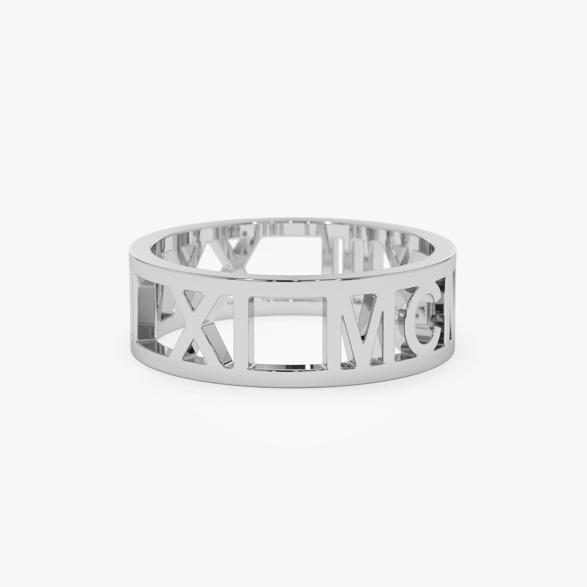 OBFJ1179 - 14K Gold Personalized Roman Numeral Ring 5