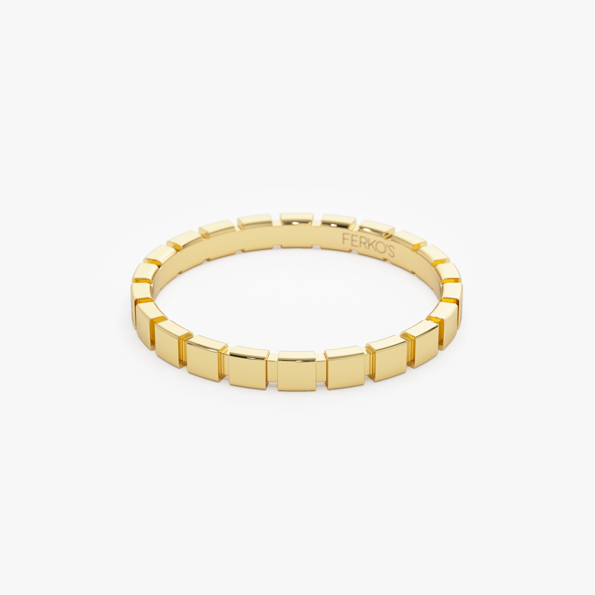 OBFJ1253 - 14K Geometric Square Stacking Ring 7