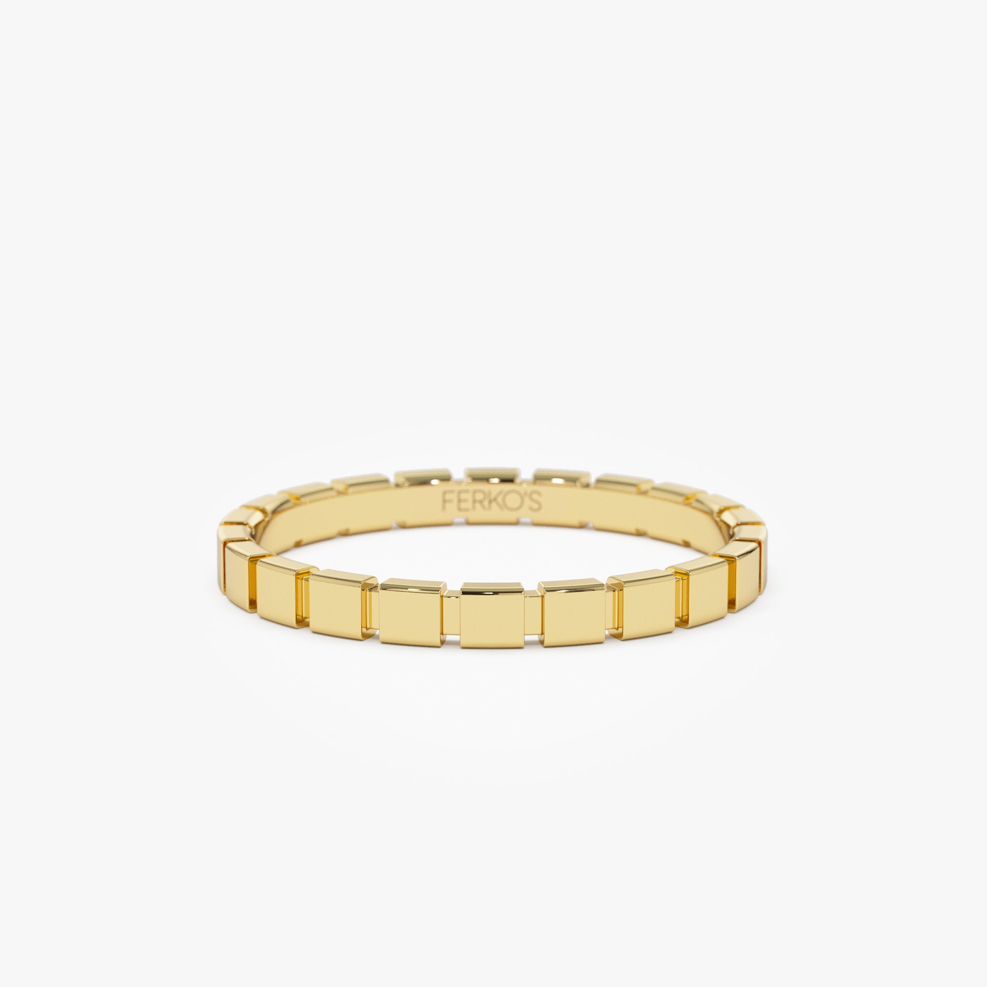 OBFJ1253 - 14K Geometric Square Stacking Ring 1