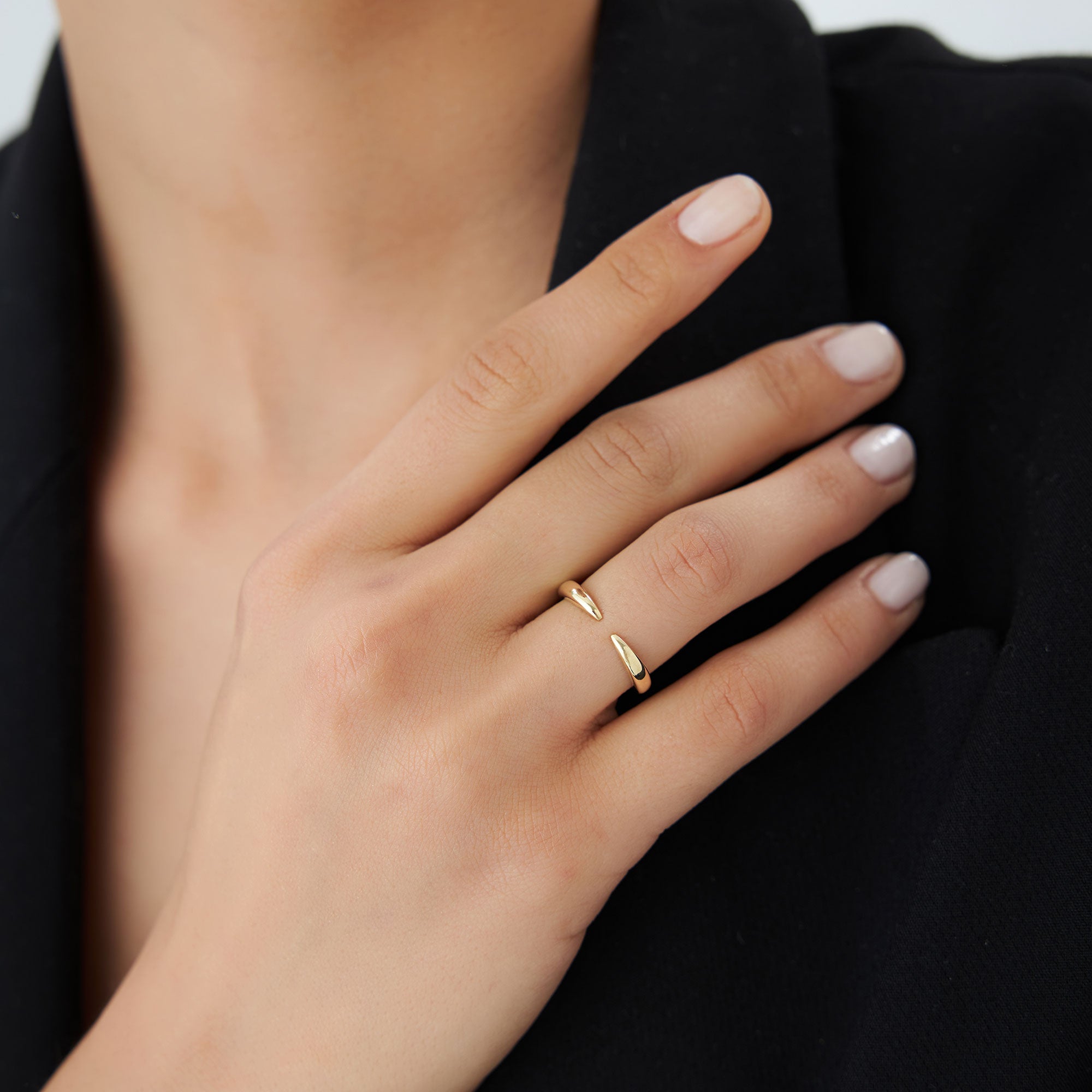 OBFJ1254 - 14K Open Claw Cuff Ring For Women 3