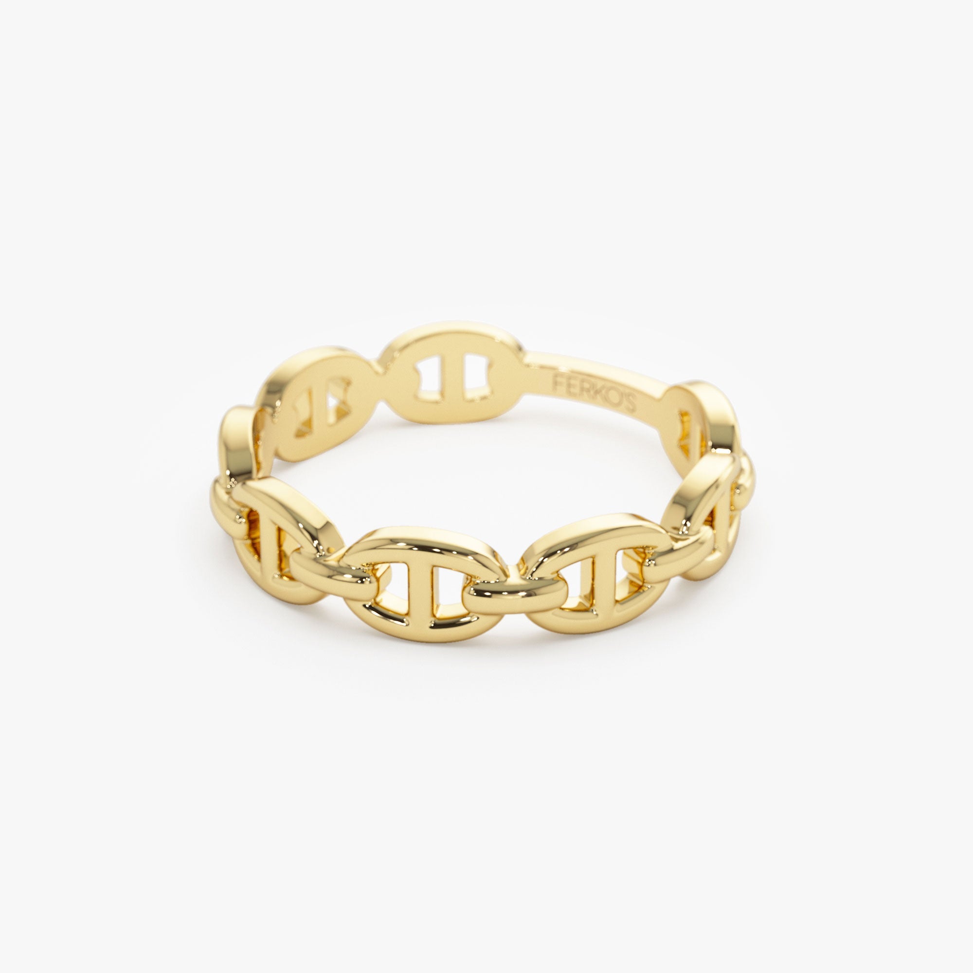 OBFJ1289 - 14k Solid Gold Mariner Chain Ring 4