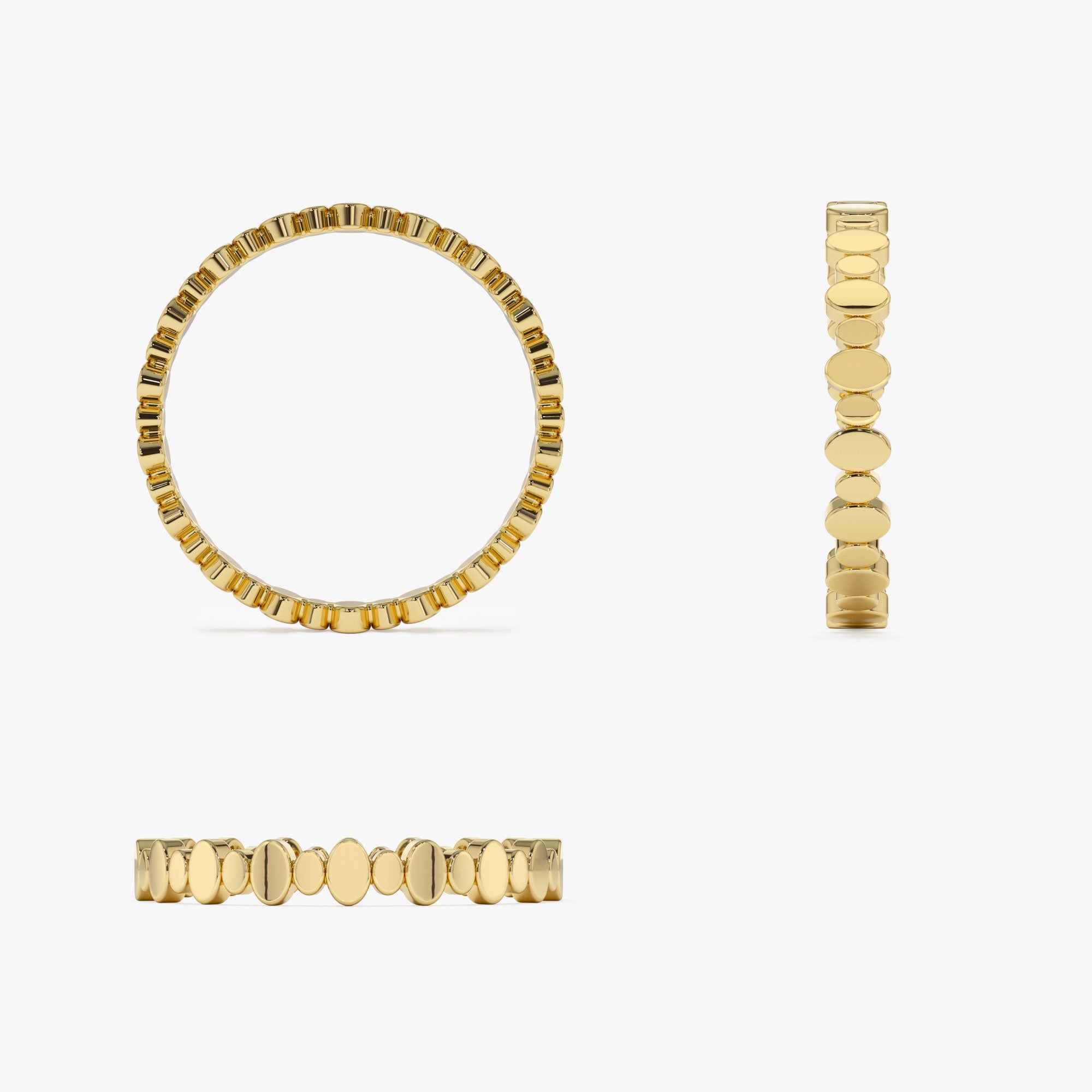 OBFJ1290 - 14k Alternating Size Oval Ring 9