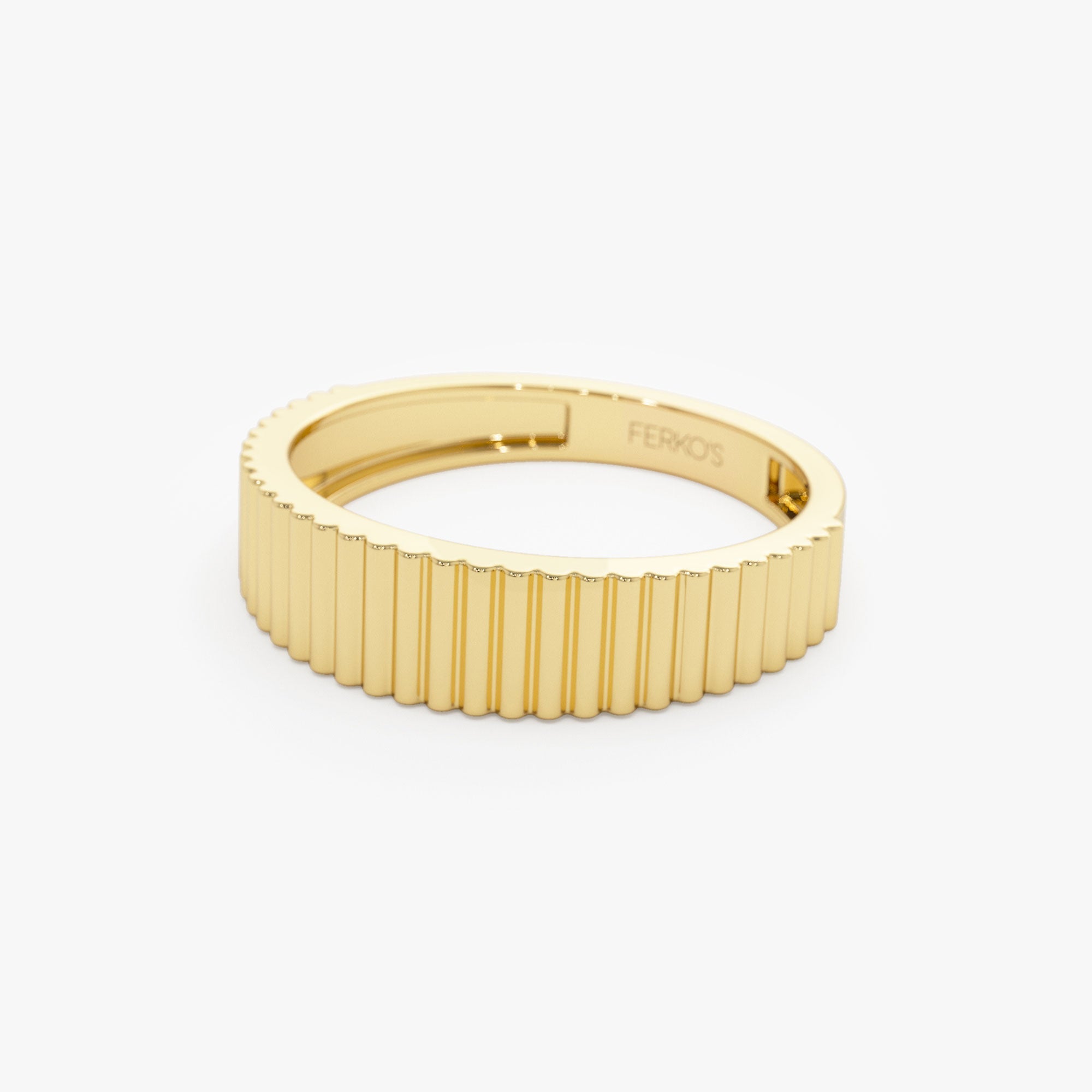 OBFJ1230 - 14k Fluted Textured Graduating Ring 6