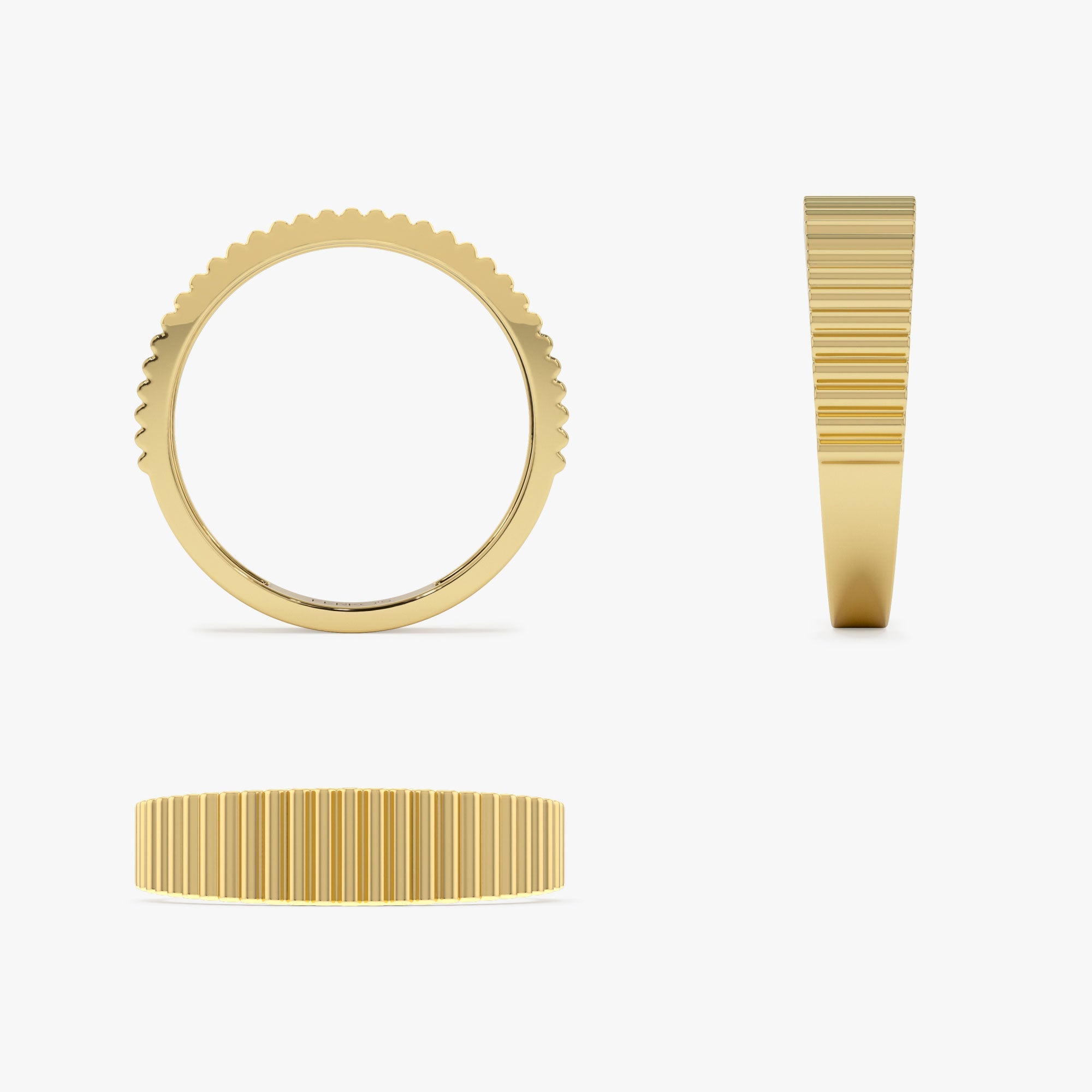 OBFJ1230 - 14k Fluted Textured Graduating Ring 7