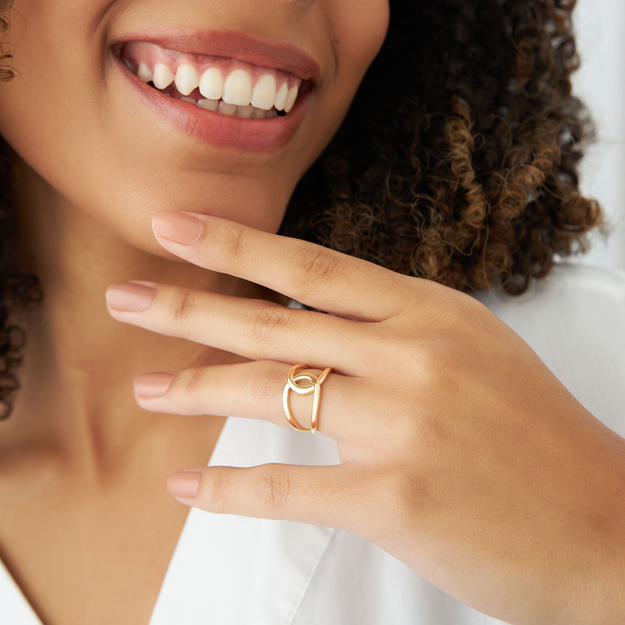 OBFJ1129 - 14k Gold Infinity Knot Ring 5