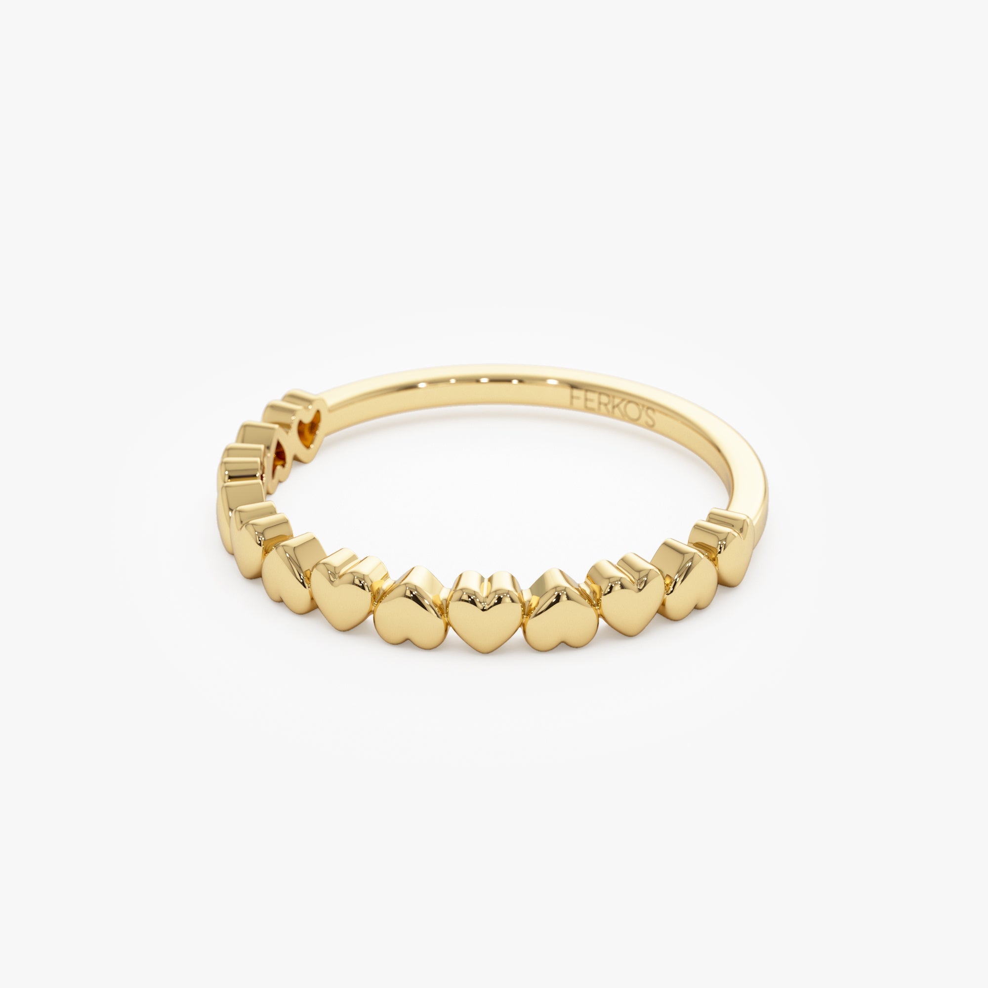 OBFJ1207 - 14k Dainty Heart Stacking Gold Ring 9