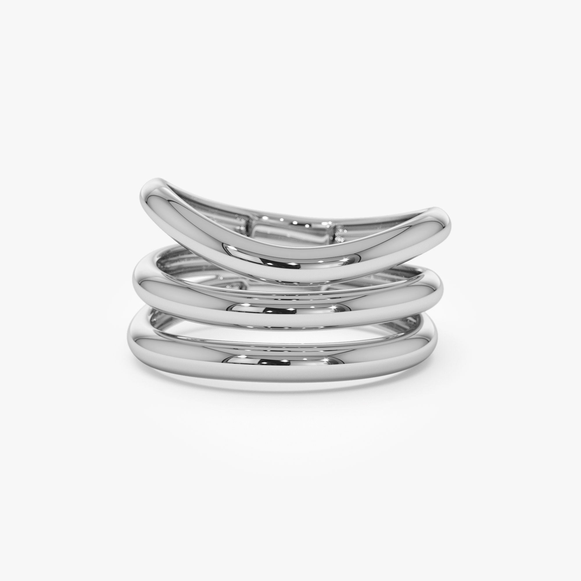 OBFJ1181 - 14K Stacked Chunky Curved Ring 7