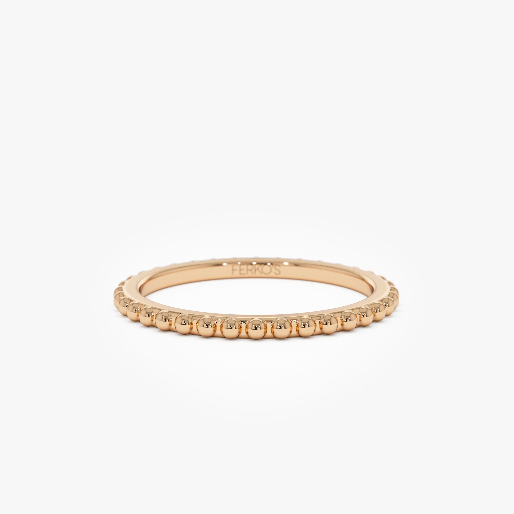 OBFJ0961 - 14k Beaded Wedding Band 7