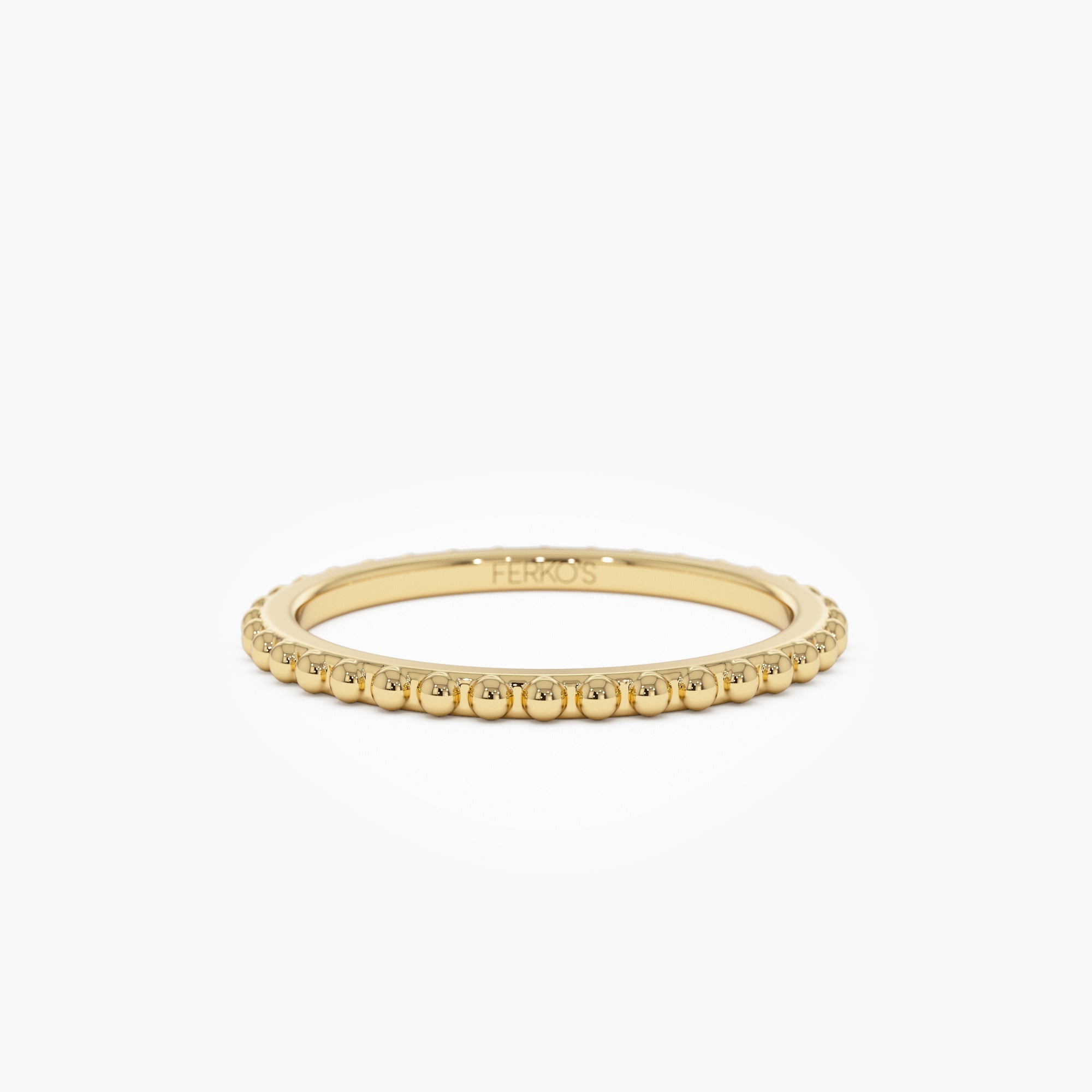 OBFJ0961 - 14k Beaded Wedding Band 1